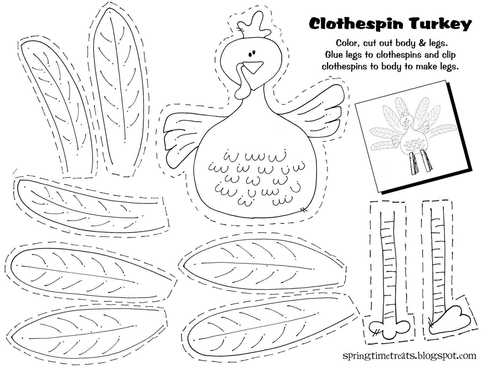 Build Your Own Turkey Coloring Page