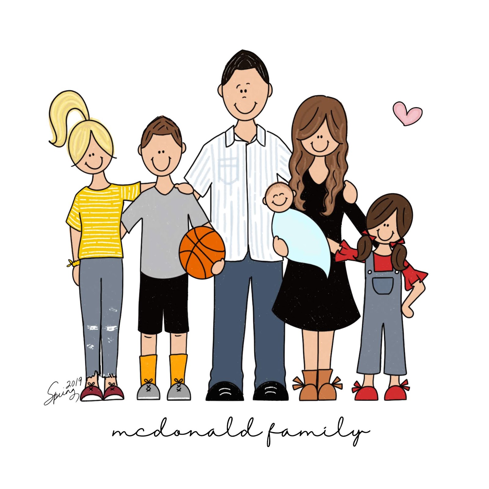 cartoon family of 2